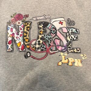 Gildan Gray Nurse Graphic Sweatshirt